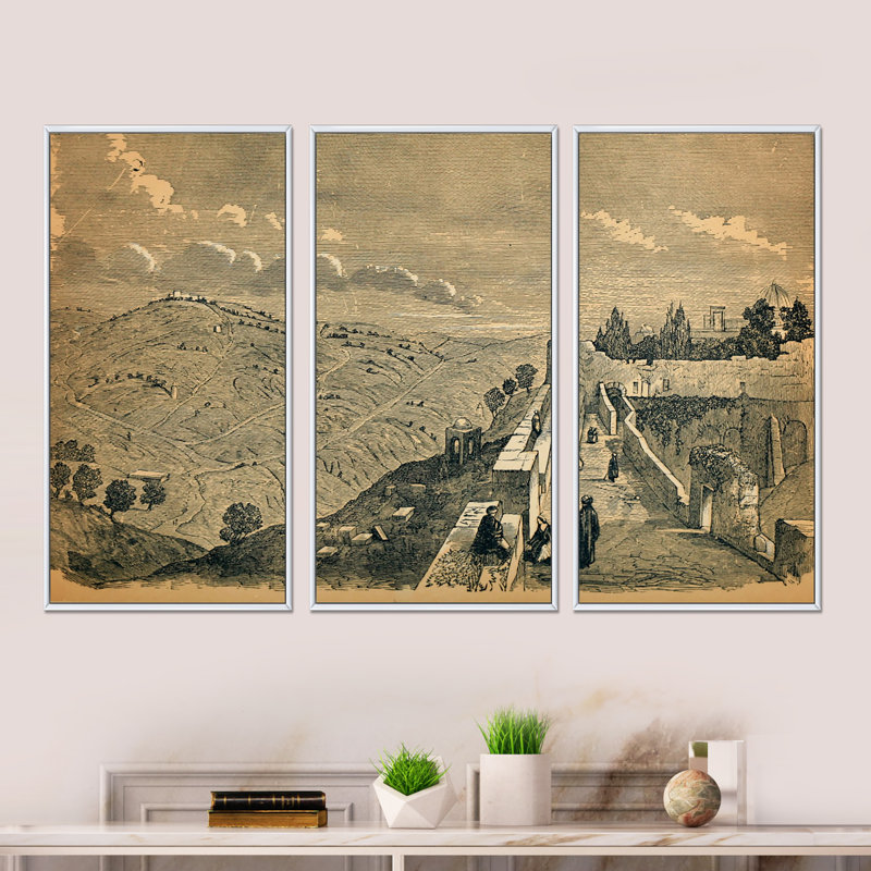 Vintage Christian Scenerey - ensemble d'art mural sur toile moderne encadré de 3