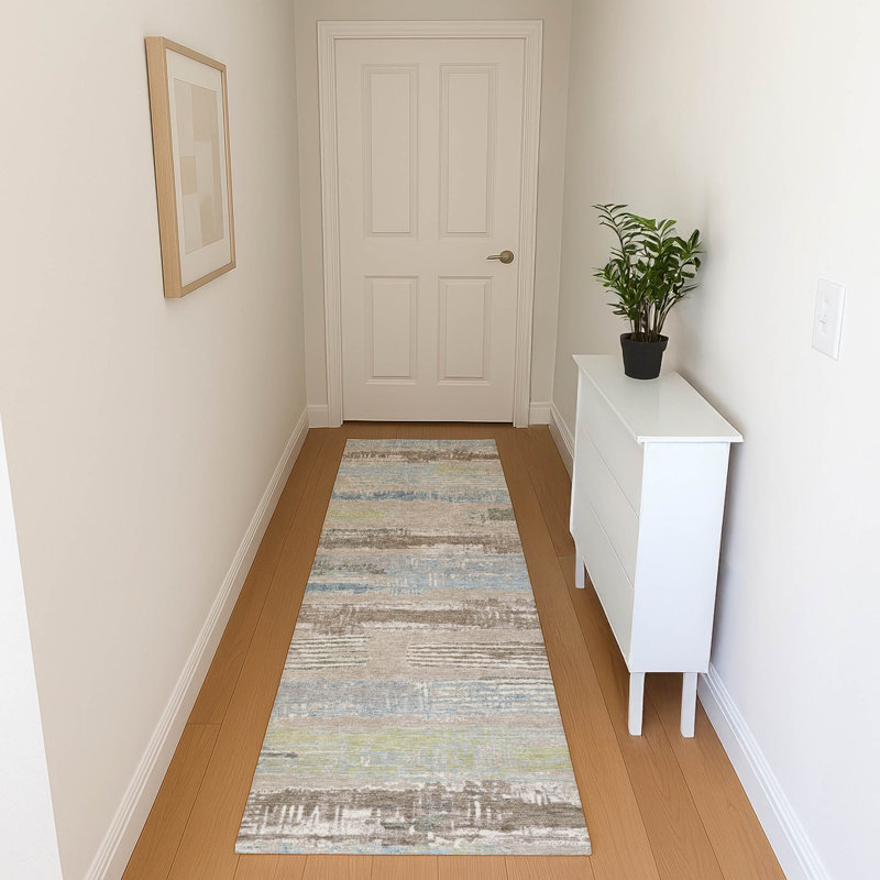 Premium Machine Washable Slesnick AMF1665 Stripes Rug, Runner 2'3" x 7'6"