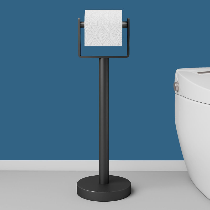 Free Standing Toilet Paper Holder, Black