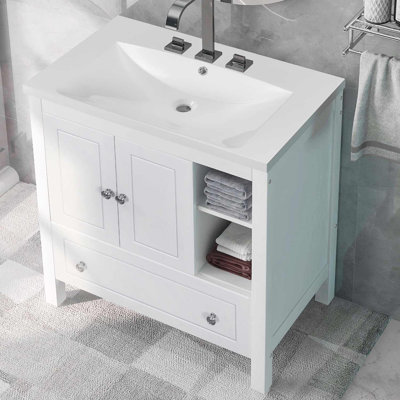 30'' Single Bathroom Vanity with Ceramic Top