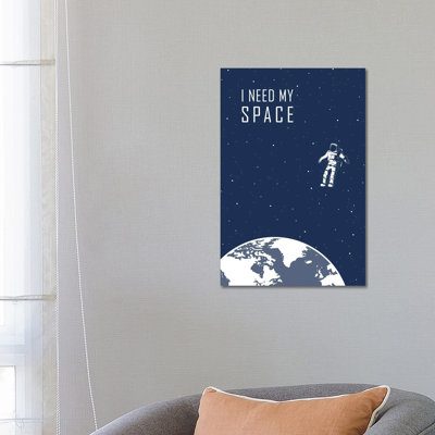 I Need My Space - Blue by GetYourNerdOn - Wrapped Canvas Painting