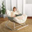 Chaise berçante en acier avec coussin Weixel-106714884-106714886