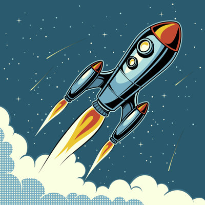 " Rocket Flying To Space "