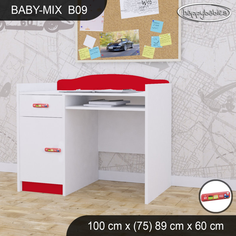 100cm Computer Desk, Red