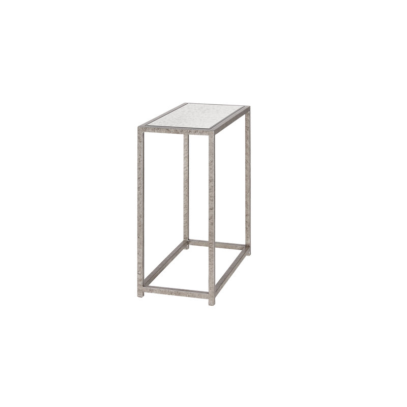 Paris Solid Wood End Table, Silver
