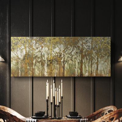 Birch Grove panoramique - toile tendue avec châssis - prête à être accrochée