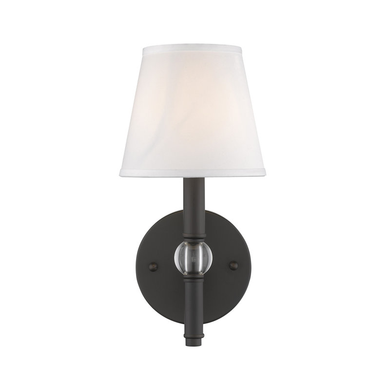 Dasilva Wall Sconce, Rubbed Bronze, Classic White