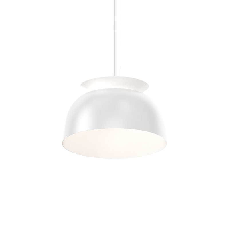 Belle 1 - Light LED Dome Pendant, Satin White, 11.5" H x 18" W x 18" D