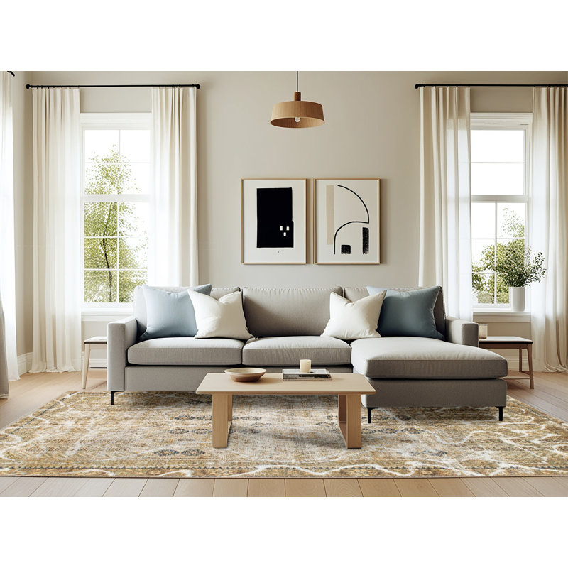 Stockville Abstract Multi Area Rug, Rectangle 6' x 9'