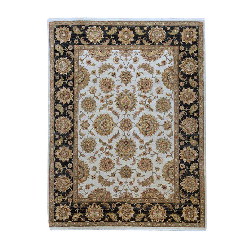 Tapis oriental brun / ivoire / noir noué à la main