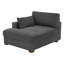 Chaise longue rembourrée avec coussin et pieds en bois massif l 42 po Stoneville-1265200190-1265200189