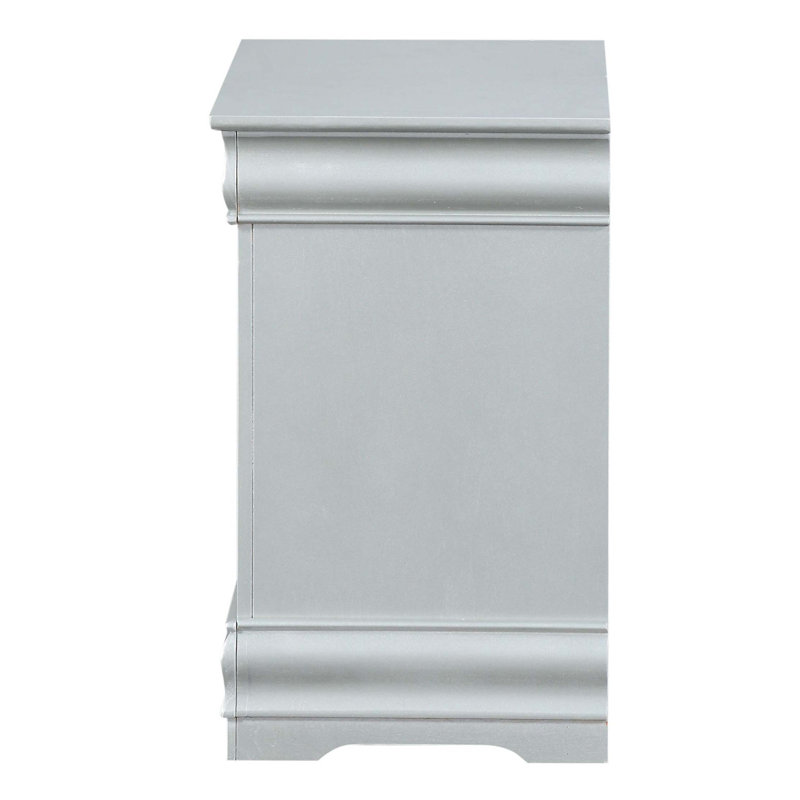 2-Drawer Nightstand, Silver
