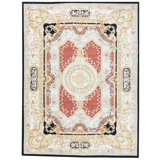 Hand-Knotted High-Quality Rust and Ivory Area Rug