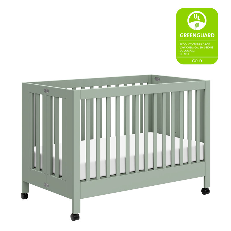 Maki 2-in-1 Convertible Portable Crib, Green