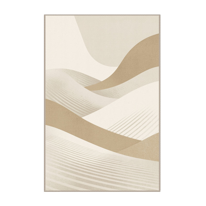 Soft Plush Himrod Minimalist Clear Area Rug in Beige – Beige Binding, 2x3