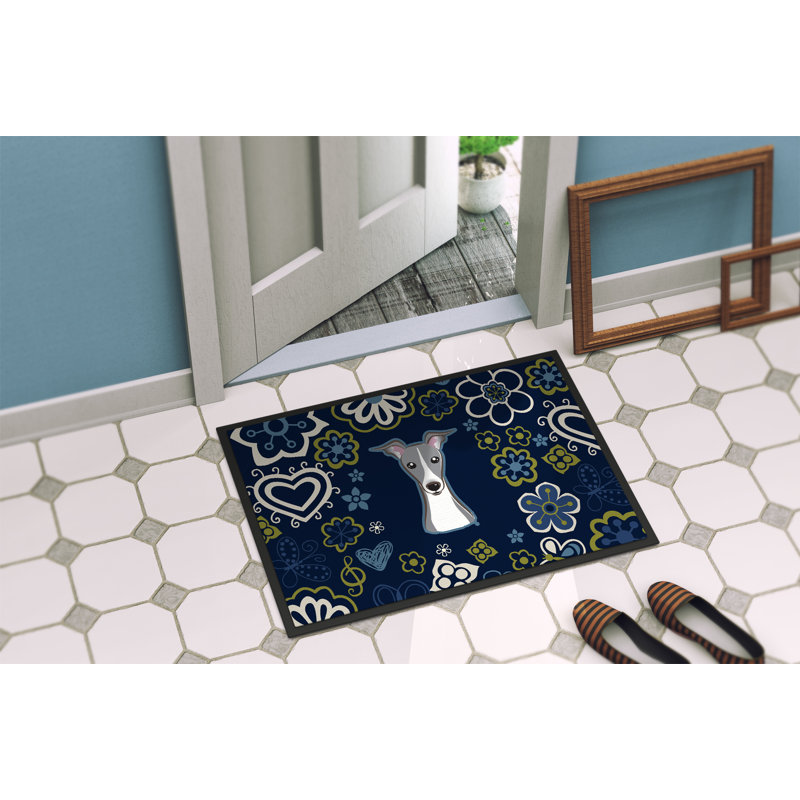 Tapis d'extérieur antidérapant Toluca, L 24 po x L 36 po, Lévrier italien