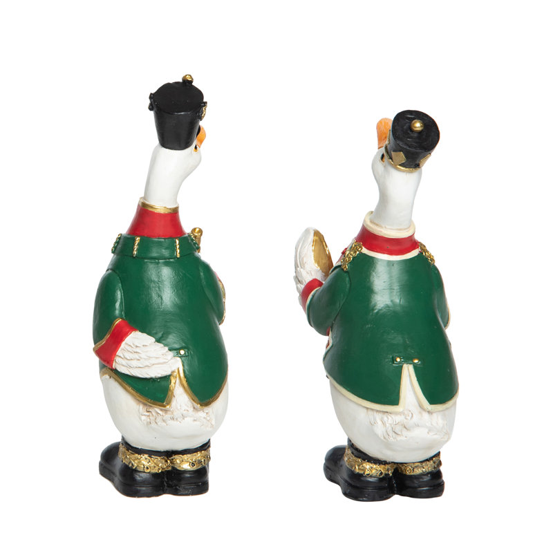 Ensemble de 2 petites décorations de Noël en forme de casse-noisette canard en résine 
