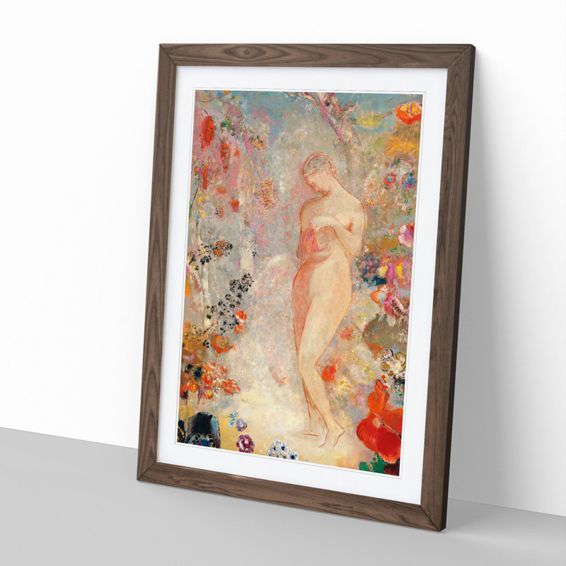 Pandora Vol.1 by Odilon Redon - Framed Print, 36cm H x 27cm W x 2cm D, Walnut Framed
