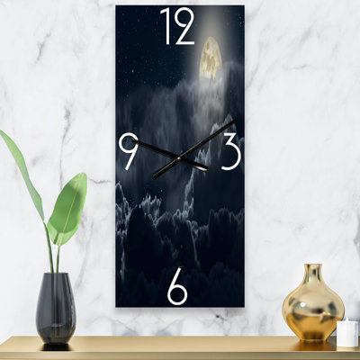 Cloudy Full Moon Night - Nautical & Coastal Wall Clock