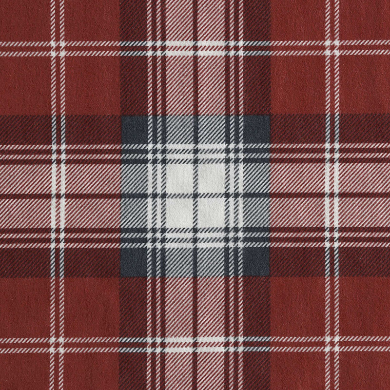 100% Cotton 200 Thread Count Flannel Sheet Set, Twin Sheet Set with 1 Pillowcase, Red Plaid