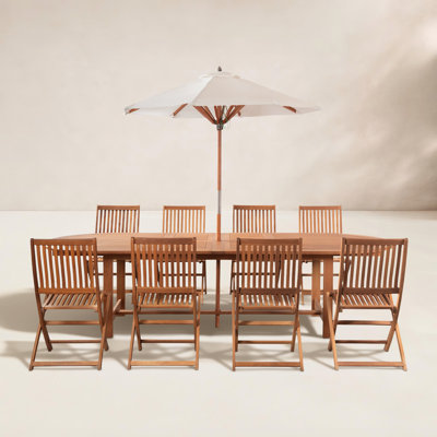 Ross 87" Extendable Eucalyptus Patio Dining Table