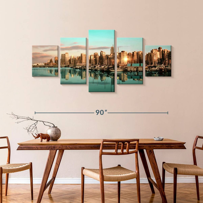 Vancouver Skyline At Sunset, 42" H x 92" W