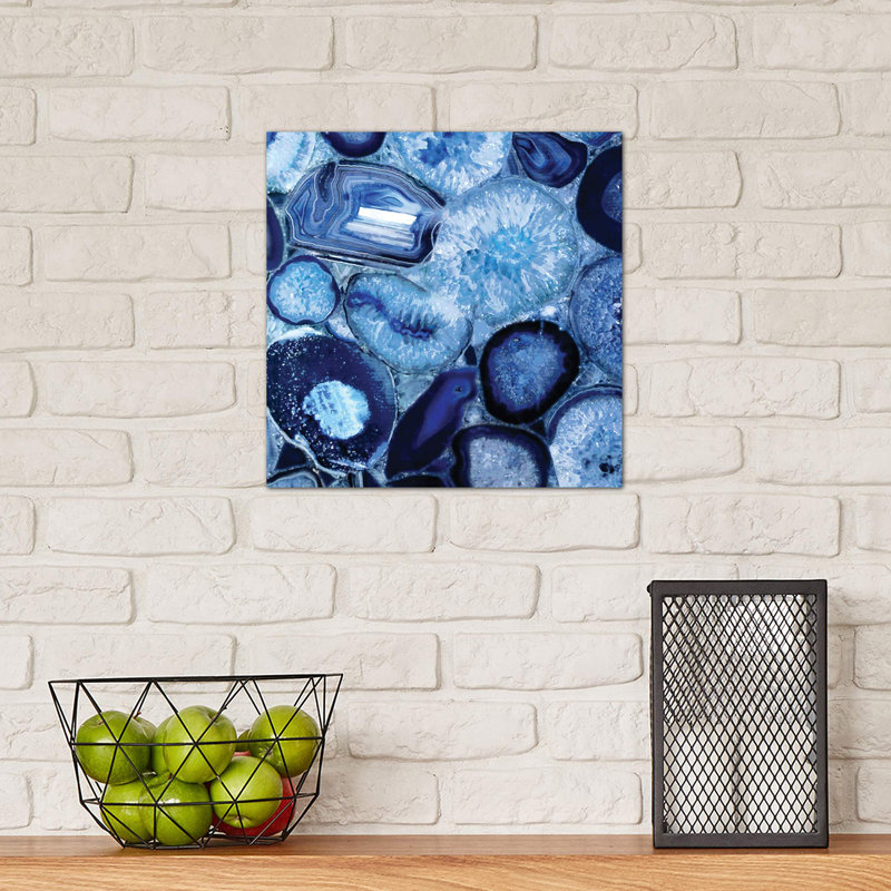 Agate In Blue II by Danielle Carson - Print on Canvas, 45.72 cm H x 45.72 cm W x 1.91 cm D, No Frame