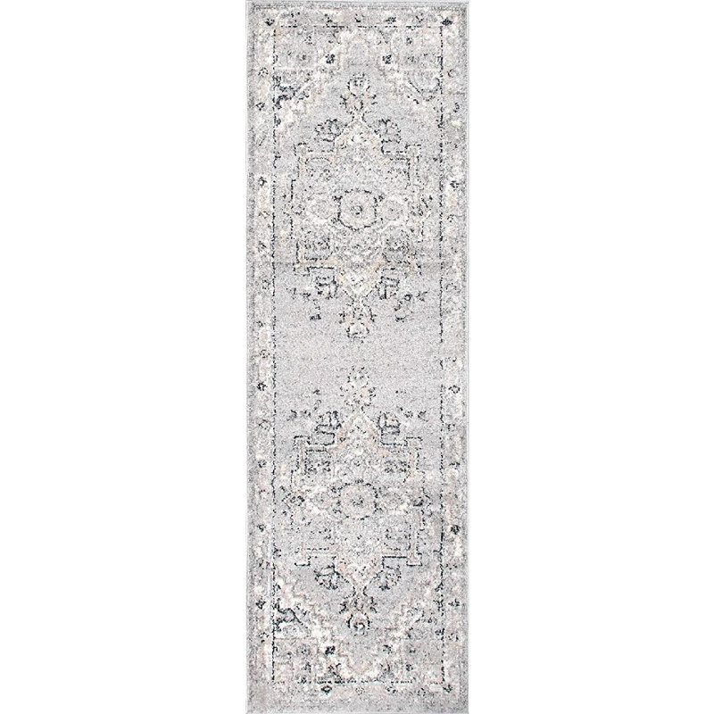 Tapis traditionnel tissé à la machine Edwa, Tapis de couloir 2 pi x 6 pi