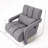Dark Grey Upholstered Accent Chair with Pillow - Modern Linen Fabric Armchair for Living Room, Bedroom-569964553