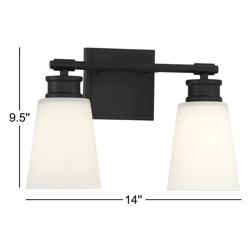 Luminaire suspendu 2 lumières Merilian Kenilworth, Noir mat