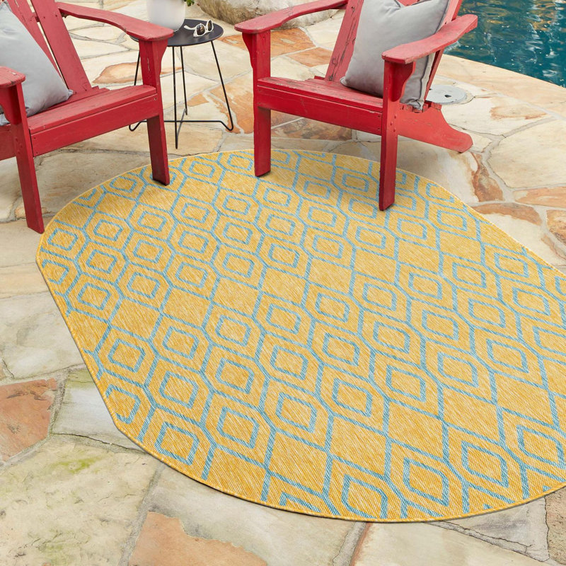 Tapis intérieur / extérieur Jill Zarin Turks and Caicos, Ovale 5 pi 3 po x 8 pi
