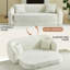 Canapé-lit convertible, canapé inclinable incurvé pliable 2 en 1, assise en chenille à deux places avec base coulissante et siège profond, comprend deux coussins, aucun assemblage requis-1705609708