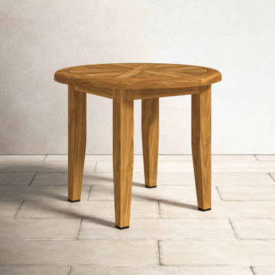 Akiva Round Teak Outdoor Side Table