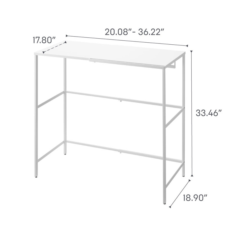 White Steel Expandable Suitcase Rack with Storage Bar