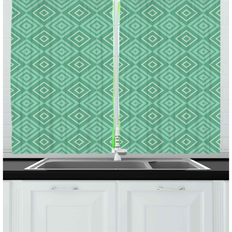 Geometric Pointed Kitchen Curtain
