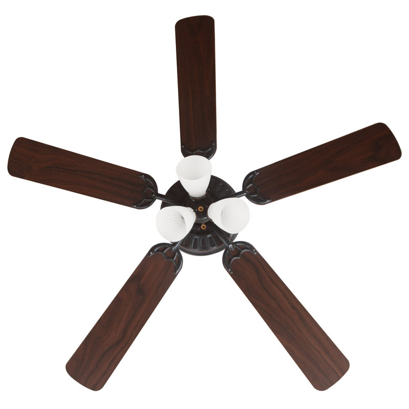 Kalona 52'' Ceiling Fan with Light Kit, Oil Rubbed Bronze with Mahogany Blades