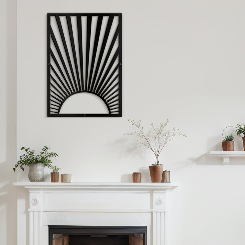 Décoration murale décorative murale en métal, H 30 po x l 21,43 po x P 0,05 po, Noir