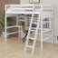 Loft Bed With Storage Shelves, Desk And Ladder-144060315