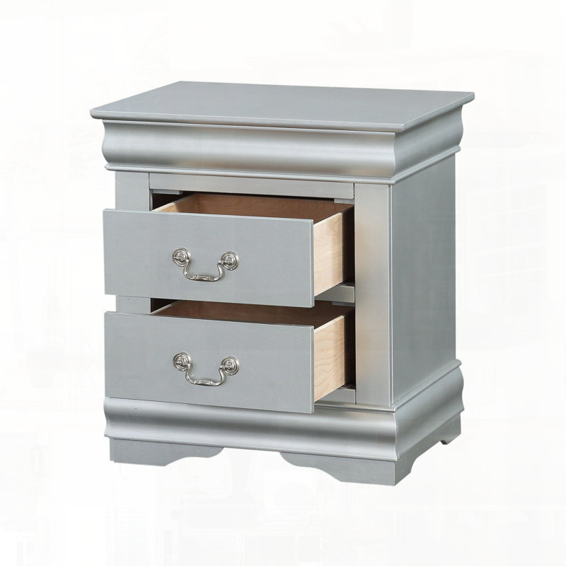 Table de chevet finition platine avec style Louis Philippe
