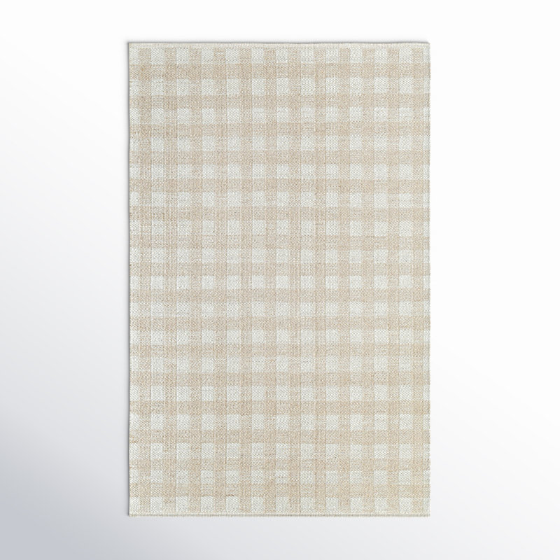 Lavande Plaid Wool Area Rug, Rectangle 3'6" x 5'6"
