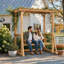 Balancelle d'extérieur en cèdre avec pergola | 2 places, chaînes galvanisées et finition résistante aux intempéries