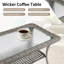 Patio Wicker Coffee Table With Glass Top-1603606042