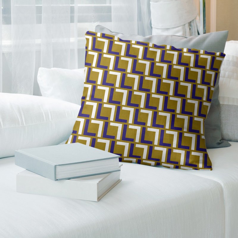 Housse de coussin Baltimore Football Luxury, Jaune/blanc, 26 po x 26 po, Polyester sergé
