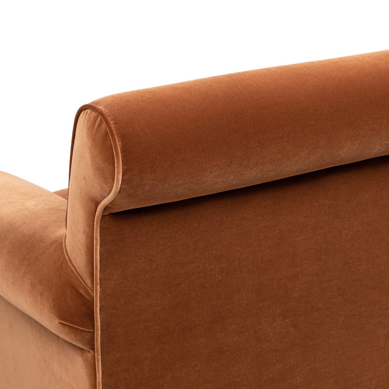 Fauteuil Harbor, Velours orange brûlé
