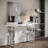 Silver Console Table, 55" Rectangle Grey Sintered Stone Sofa Table With Geometric Base, Modern Entryway Table For Home, Office