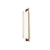 Merus 22 Vanity Sconce - Brushed Brass, Walnut Finish - 2700K - Warm White - 120V AC - White Shade - 21.3