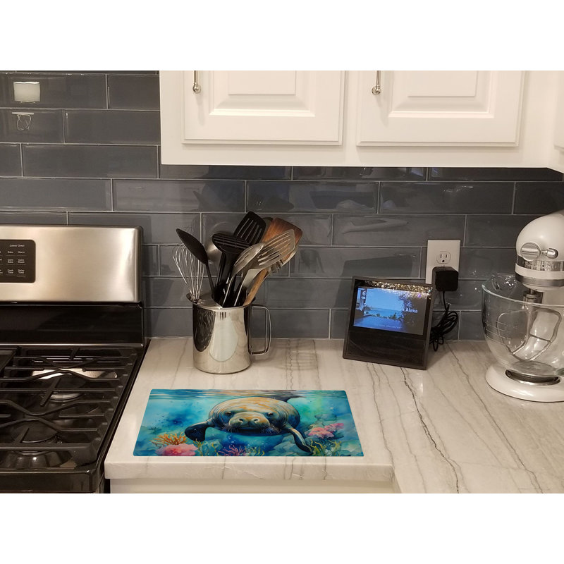 Manatee Glass Cutting Board Large