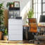 Commode décorative en métal Tommye, classeur latéral à 4 tiroirs, classeur avec serrure-934327093