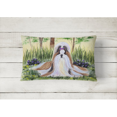 Shih Tzu Outdoor Reversible Throw Pillow