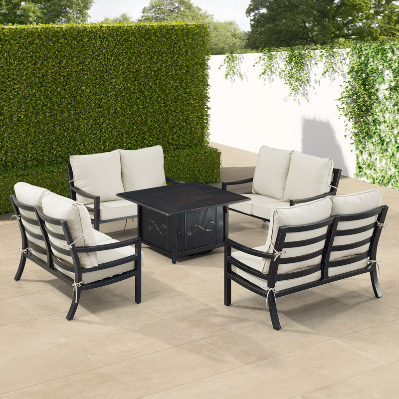 Ferrentino Outdoor 6 - Piece Conversation Set, Light Gray